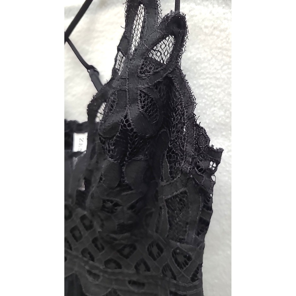 Zenana Lacy Babydoll Camisole adjustable strap Goth Whimsigoth Fairy Y2K Sz M - Picture 3 of 10